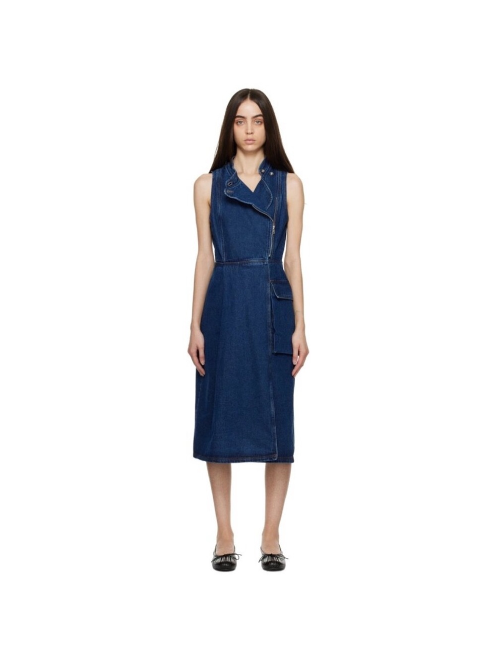 Henrik Vibskov Blue Denim Dress with Contrast Stitching